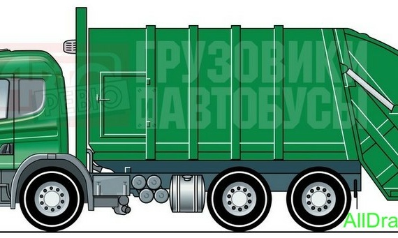 Scania dust-carts чертежи (рисунки) грузовика
